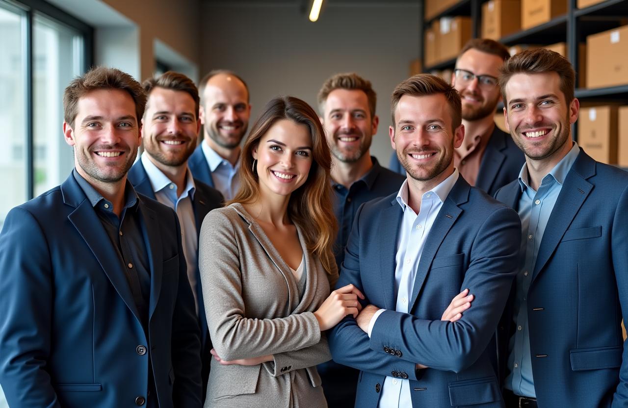 Das freundliche und professionelle Team von AlpineParcel in ihrem modernen Büro in Salzburg.